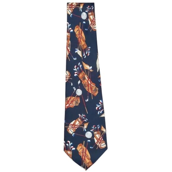 Neck Tie Golf Sports Navy Blue - Picture 2 of 5